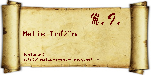 Melis Irén névjegykártya