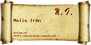Melis Irén névjegykártya